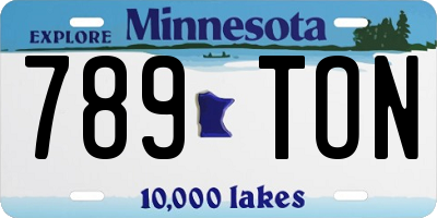 MN license plate 789TON