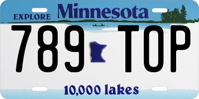 MN license plate 789TOP
