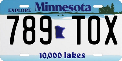 MN license plate 789TOX