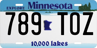 MN license plate 789TOZ