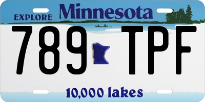 MN license plate 789TPF