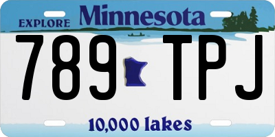 MN license plate 789TPJ
