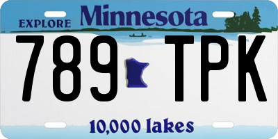 MN license plate 789TPK