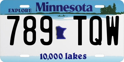 MN license plate 789TQW