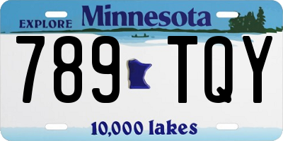 MN license plate 789TQY