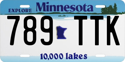 MN license plate 789TTK