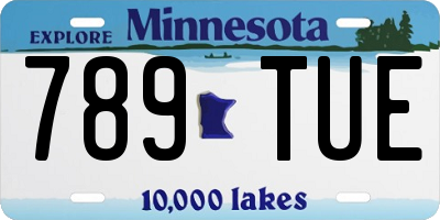 MN license plate 789TUE