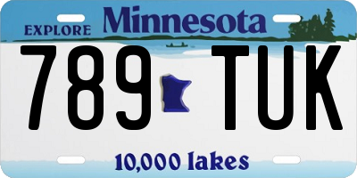 MN license plate 789TUK