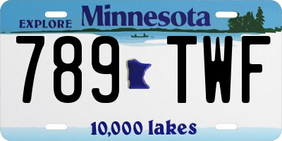MN license plate 789TWF