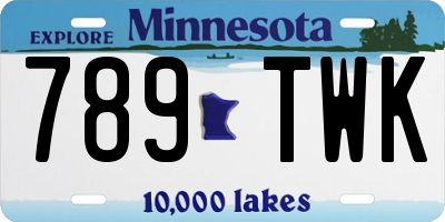 MN license plate 789TWK