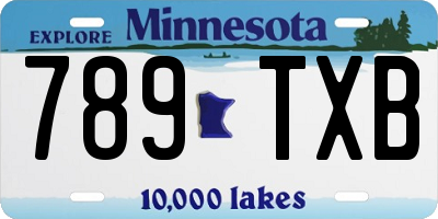 MN license plate 789TXB