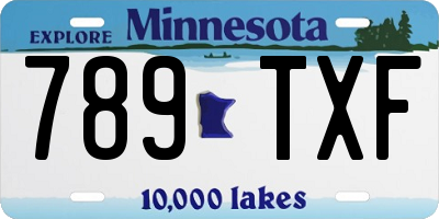 MN license plate 789TXF