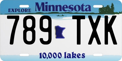 MN license plate 789TXK