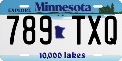 MN license plate 789TXQ