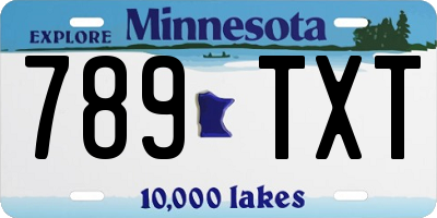 MN license plate 789TXT