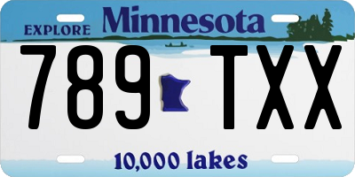 MN license plate 789TXX