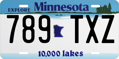 MN license plate 789TXZ