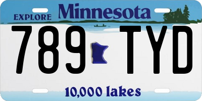 MN license plate 789TYD