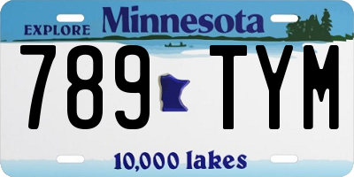 MN license plate 789TYM