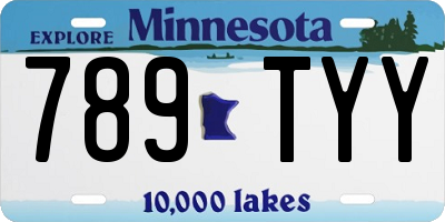 MN license plate 789TYY