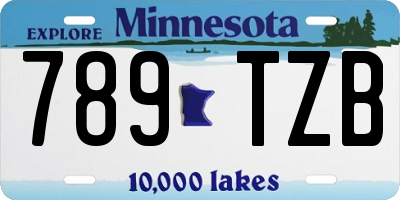 MN license plate 789TZB