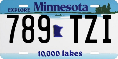 MN license plate 789TZI