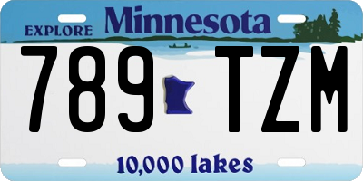 MN license plate 789TZM
