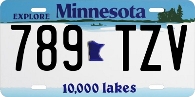 MN license plate 789TZV