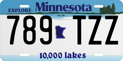 MN license plate 789TZZ