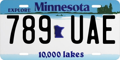 MN license plate 789UAE