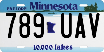 MN license plate 789UAV