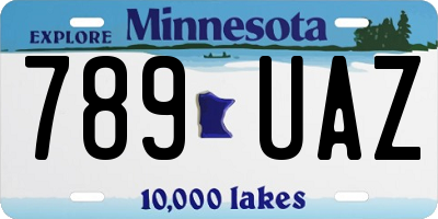 MN license plate 789UAZ