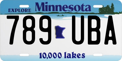MN license plate 789UBA