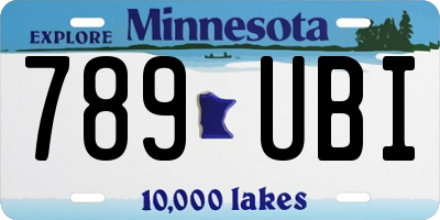 MN license plate 789UBI