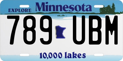 MN license plate 789UBM