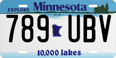 MN license plate 789UBV