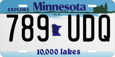 MN license plate 789UDQ