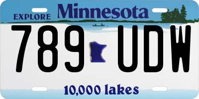 MN license plate 789UDW