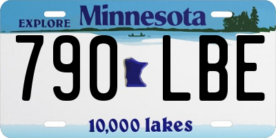 MN license plate 790LBE