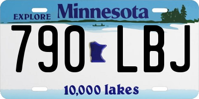 MN license plate 790LBJ