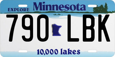 MN license plate 790LBK