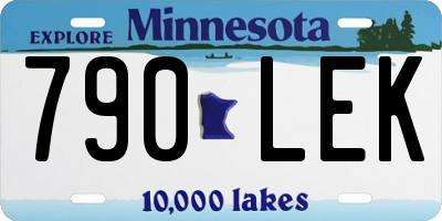 MN license plate 790LEK
