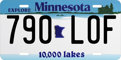 MN license plate 790LOF
