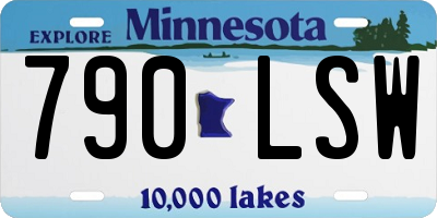 MN license plate 790LSW
