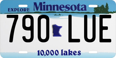 MN license plate 790LUE
