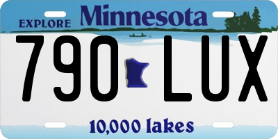 MN license plate 790LUX