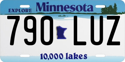 MN license plate 790LUZ