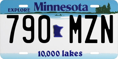 MN license plate 790MZN