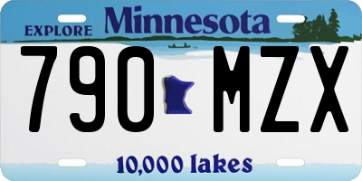 MN license plate 790MZX