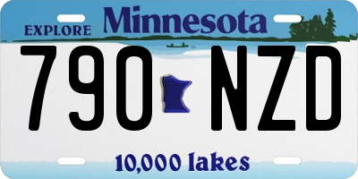 MN license plate 790NZD